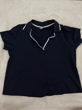 Old Navy Navy Short Sleeve Polo Tee with White Trim